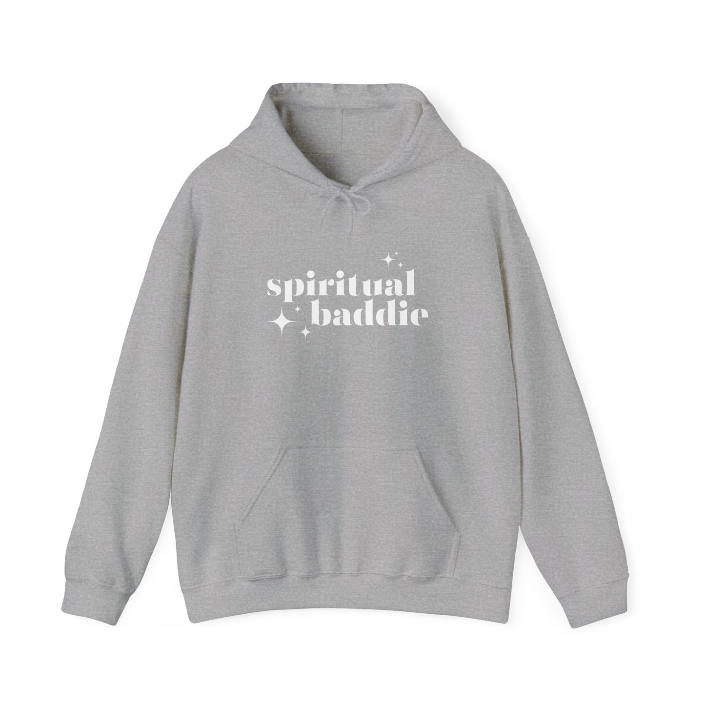 Spiritual Baddie White Thread Embroidered Cozy Hooded Sweatshirt