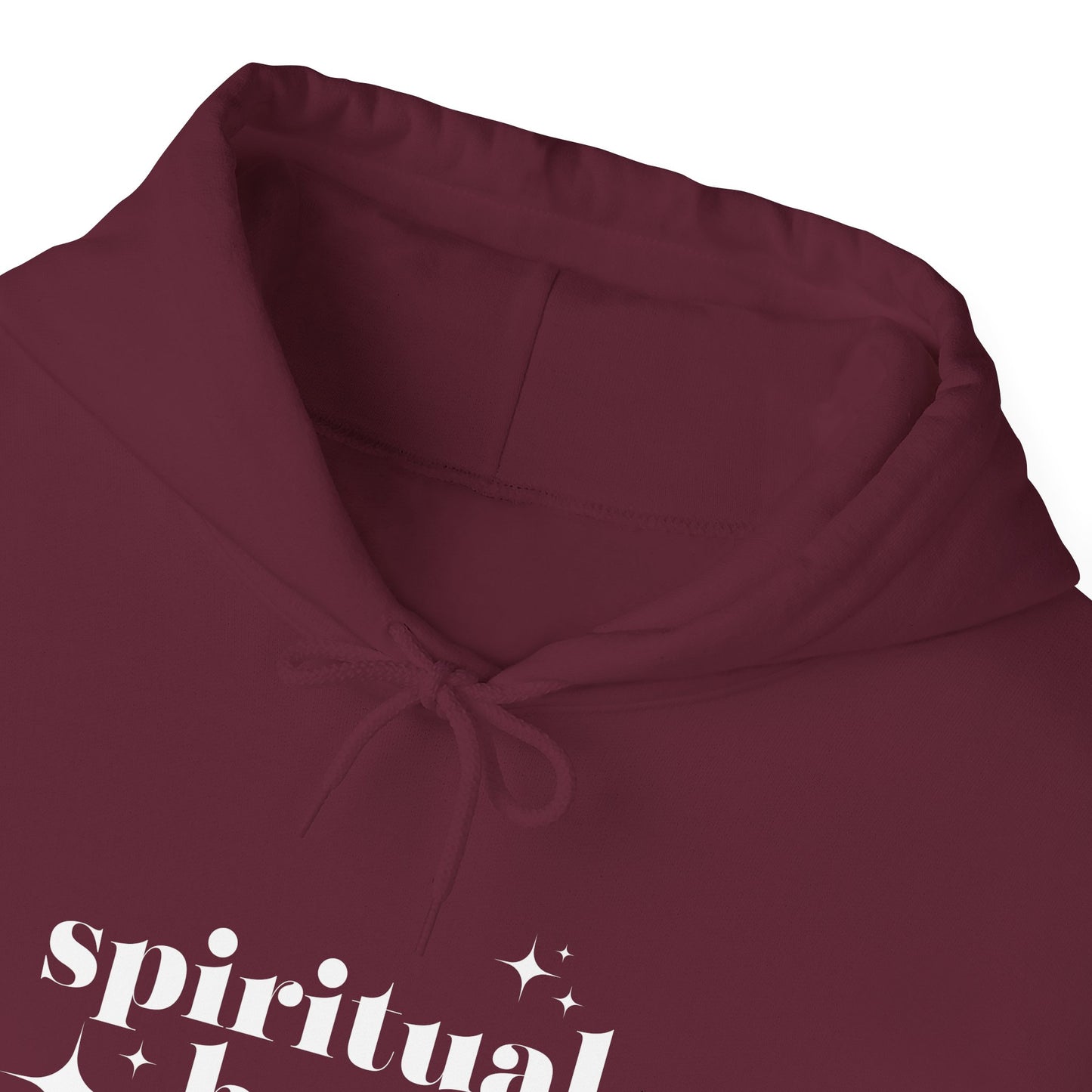 Spiritual Baddie White Thread Embroidered Cozy Hooded Sweatshirt