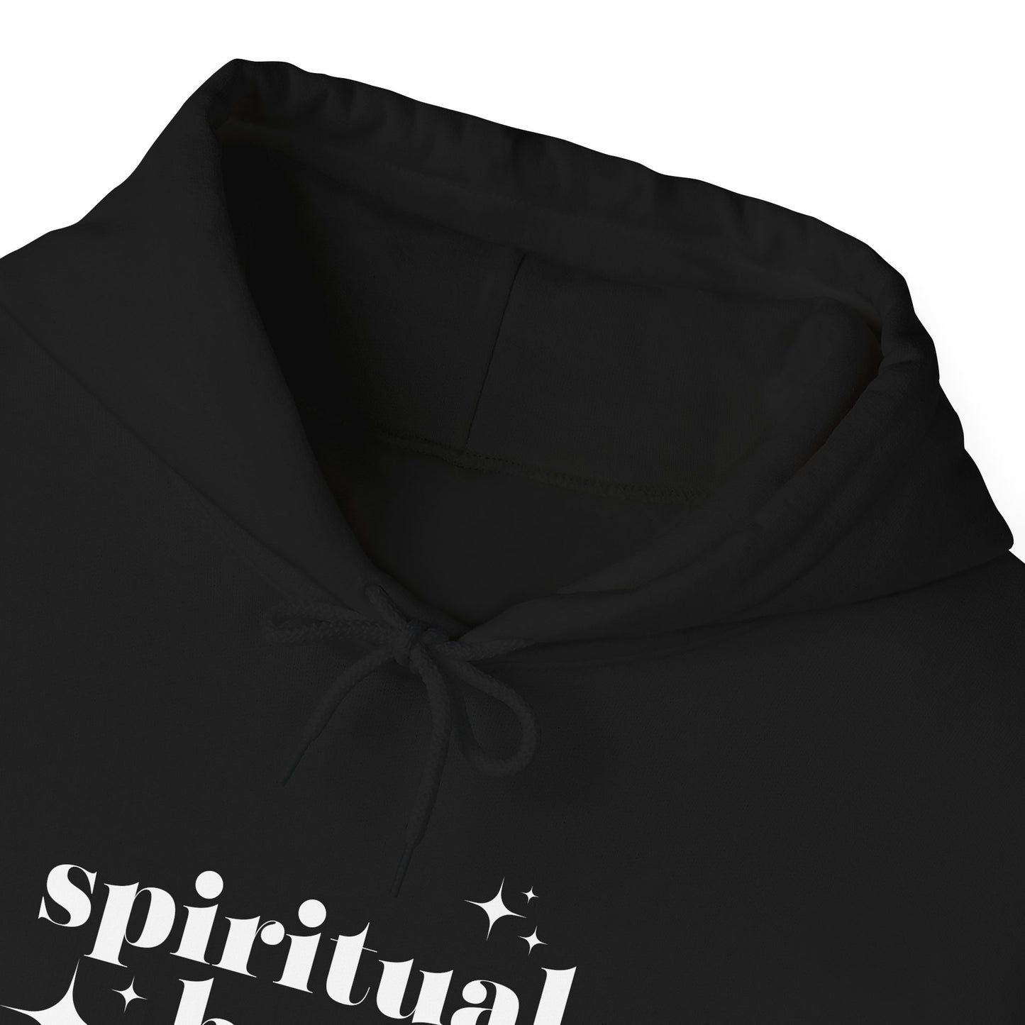 Spiritual Baddie White Thread Embroidered Cozy Hooded Sweatshirt