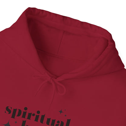 Spiritual Baddie Black Thread Embroidered Cozy Hooded Sweatshirt