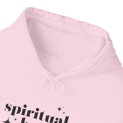 Spiritual Baddie Black Thread Embroidered Cozy Hooded Sweatshirt