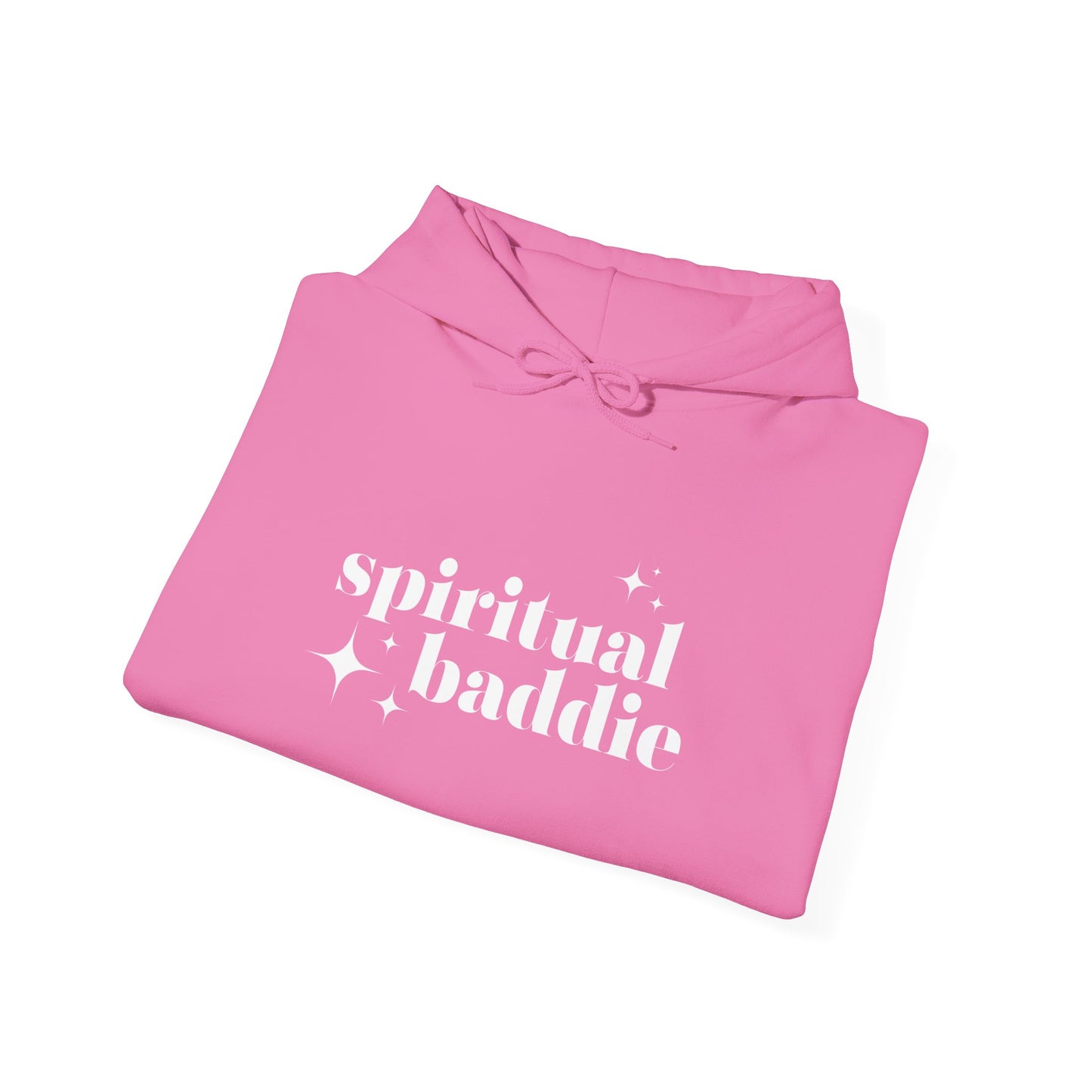 Spiritual Baddie White Thread Embroidered Cozy Hooded Sweatshirt