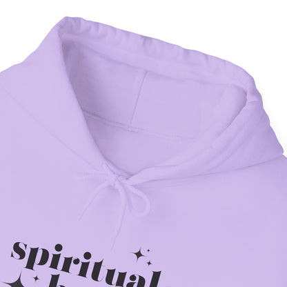 Spiritual Baddie Black Thread Embroidered Cozy Hooded Sweatshirt