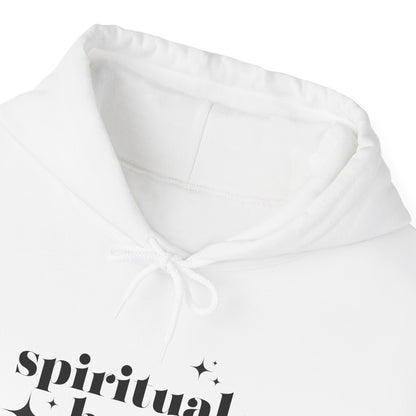 Spiritual Baddie Black Thread Embroidered Cozy Hooded Sweatshirt