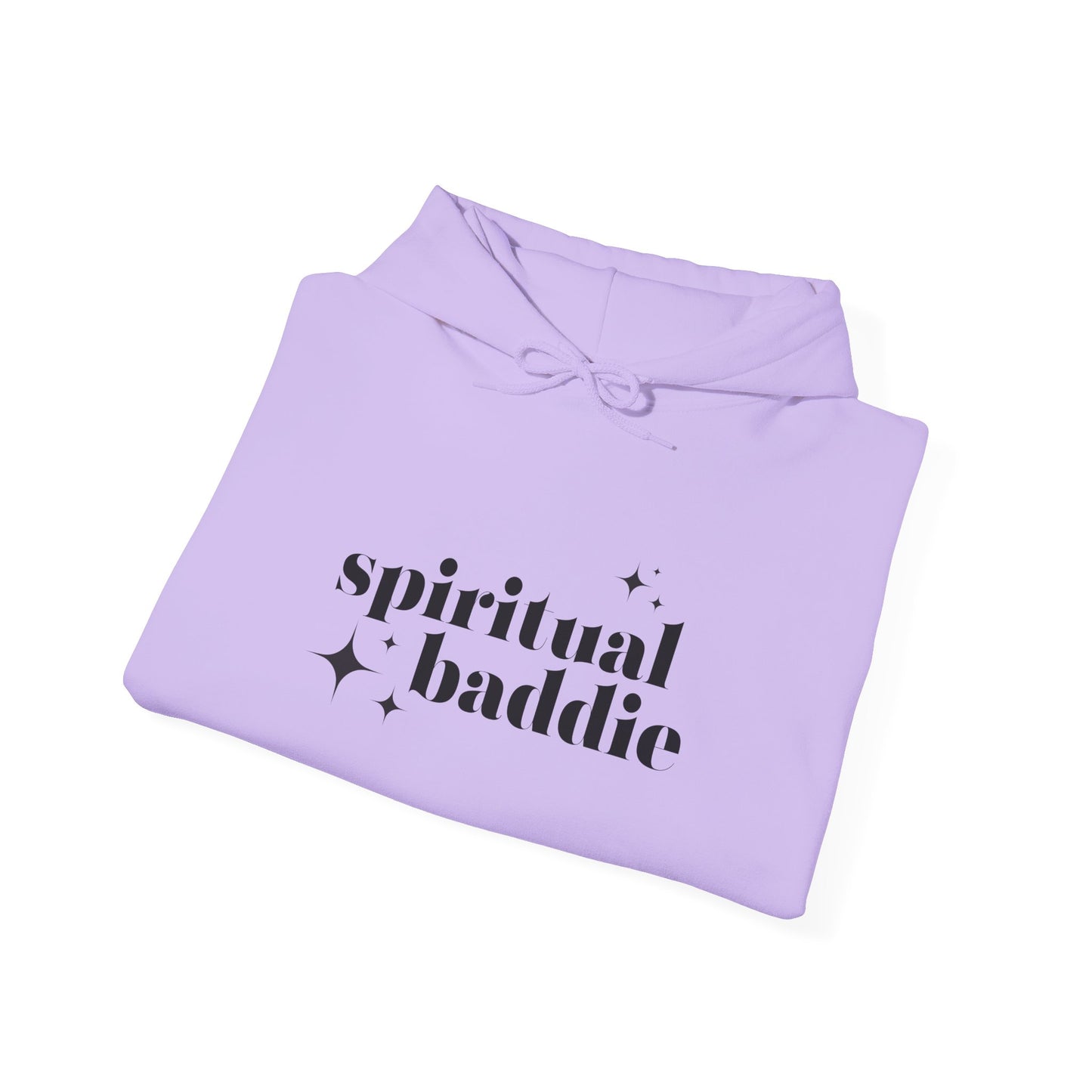 Spiritual Baddie Black Thread Embroidered Cozy Hooded Sweatshirt