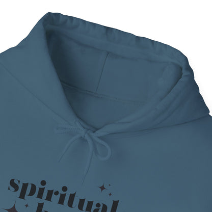 Spiritual Baddie Black Thread Embroidered Cozy Hooded Sweatshirt