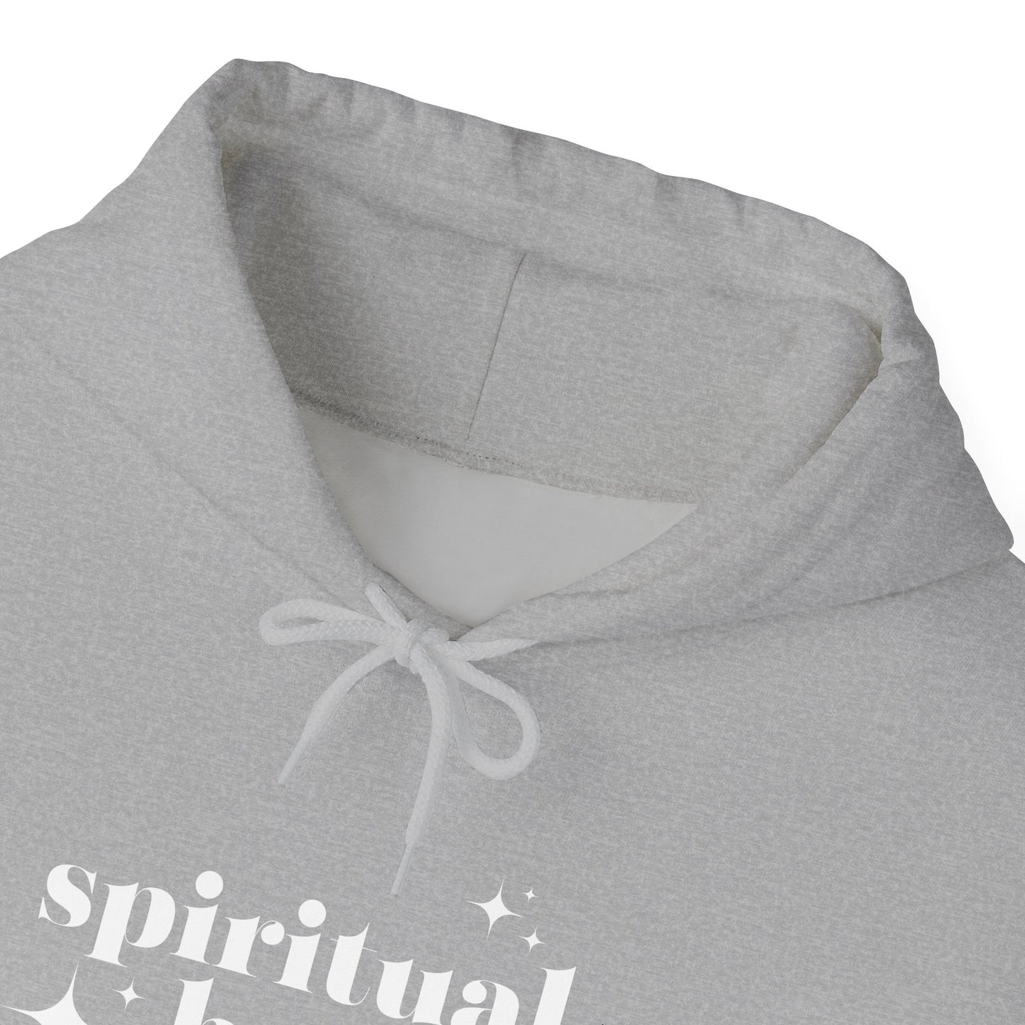 Spiritual Baddie White Thread Embroidered Cozy Hooded Sweatshirt