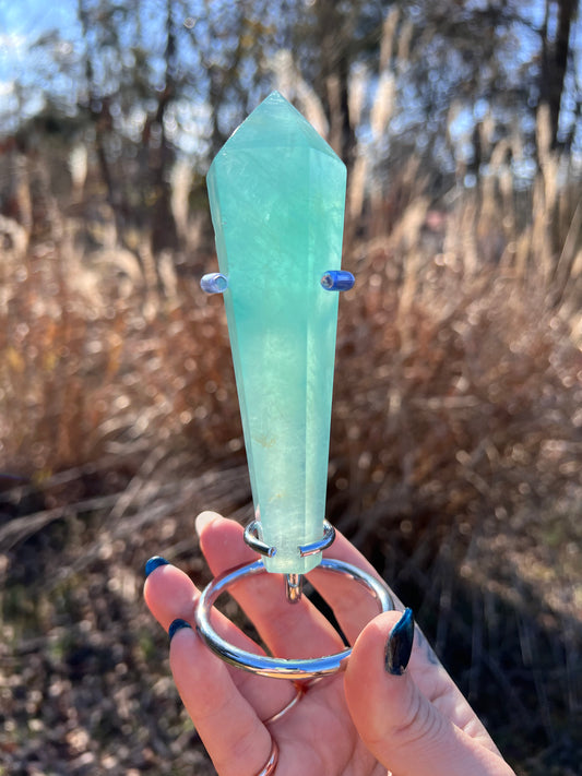 Aqua Fluorite Scepter with Stand