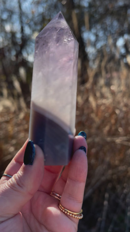 Amethyst Tower with Banded Agate